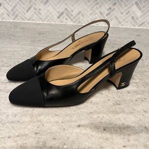 Chanel black slingback, size 38.